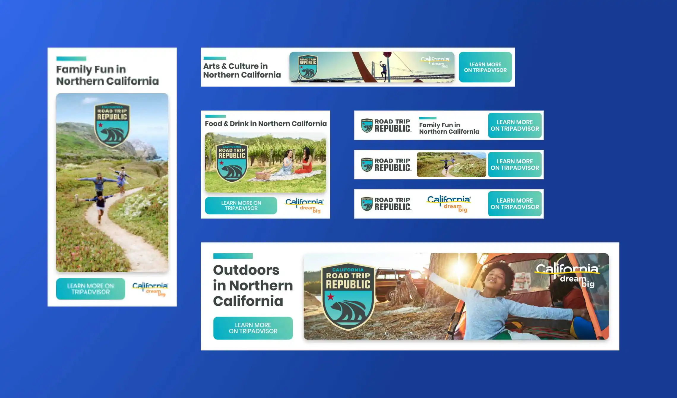 Visit California &ndash; Road Trip Republic Campaign &ndash; Tripadvisor &ndash; Rich Media Digital Display Banners